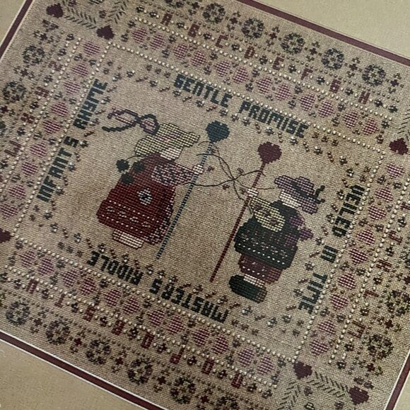 Vanessa-Ann Collection Cross-Stitch Booklet Linen Symphony Sampler Jewelry Bag - Picture 2 of 5